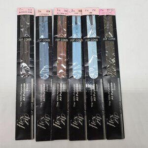 J&P Coats 7" Flex Zip All Purpose Polyester Zippers Assorted Colors Pack Of 6